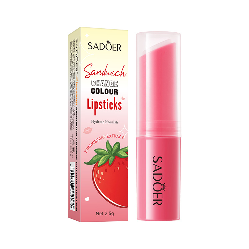 Color Changing Lipstick, Moisturizing Dudu, Sandwich Lipstick, Lipstick Girl Heart, Moisturizing Warm Fruit Color Balm