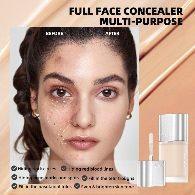 High Coverage Concealer, Moisturizing Liquid Makeup Base, Waterproof Foundation, Oil Control & Dark Circle Concealer