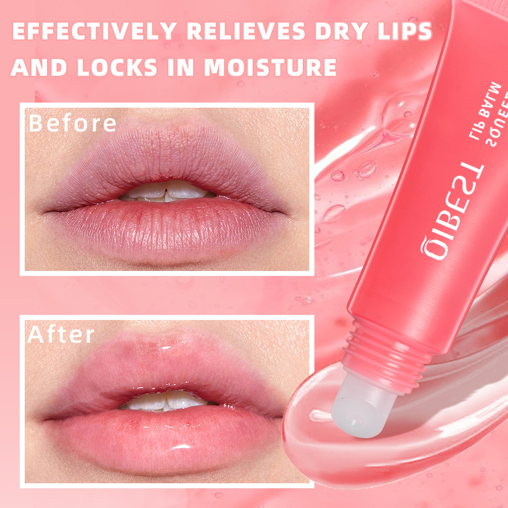 Jelly Lip Balm Moisturizing, Lightweight Long Lasting, Watery Lipstick Makeup, Natural Transparent, Lip Oil Cosmetic Lip