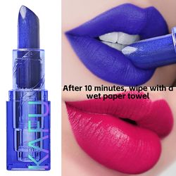 blue rose lipstick temperature color changing, moisturizing female lip tint, glossy makeup products, sexy shiny lipstick