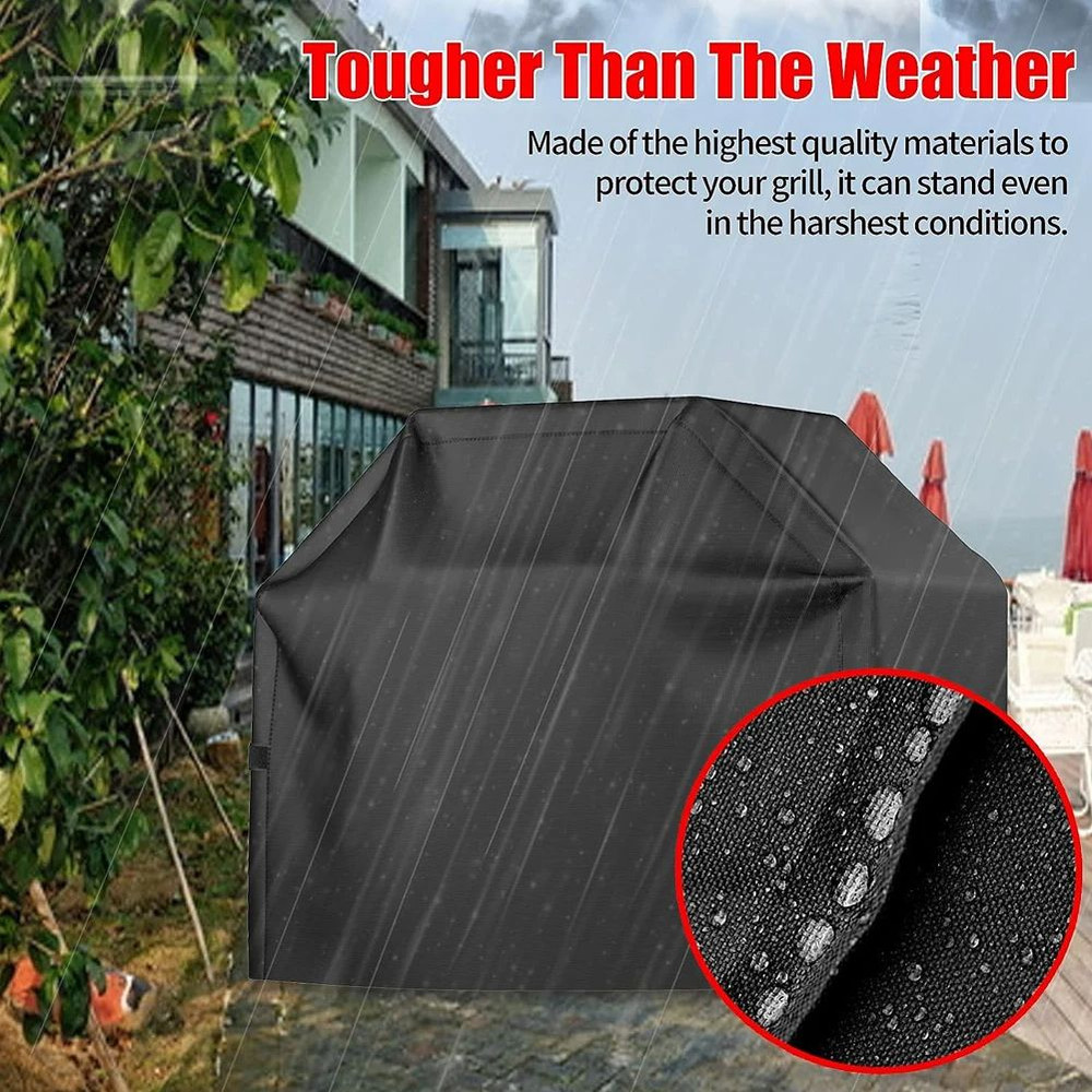 Heavy Duty BBQ Grill Cover, Anti-Dust Waterproof Outdoor Barbecue Cover for Weber, Charbroil & Round Grillse