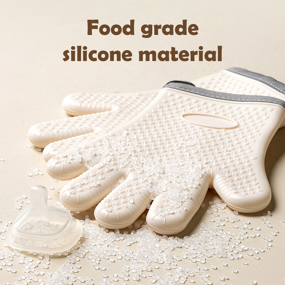 Heat Resistant Oven Baking Gloves Anti Scald, Non-Slip Silicone Kitchen Gloves for Safe Cooking