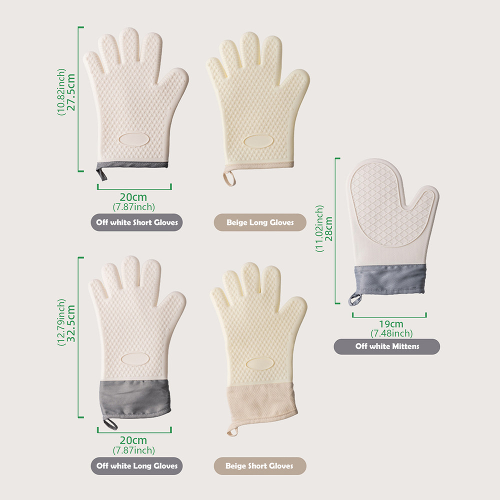 Heat Resistant Oven Baking Gloves Anti Scald, Non-Slip Silicone Kitchen Gloves for Safe Cooking
