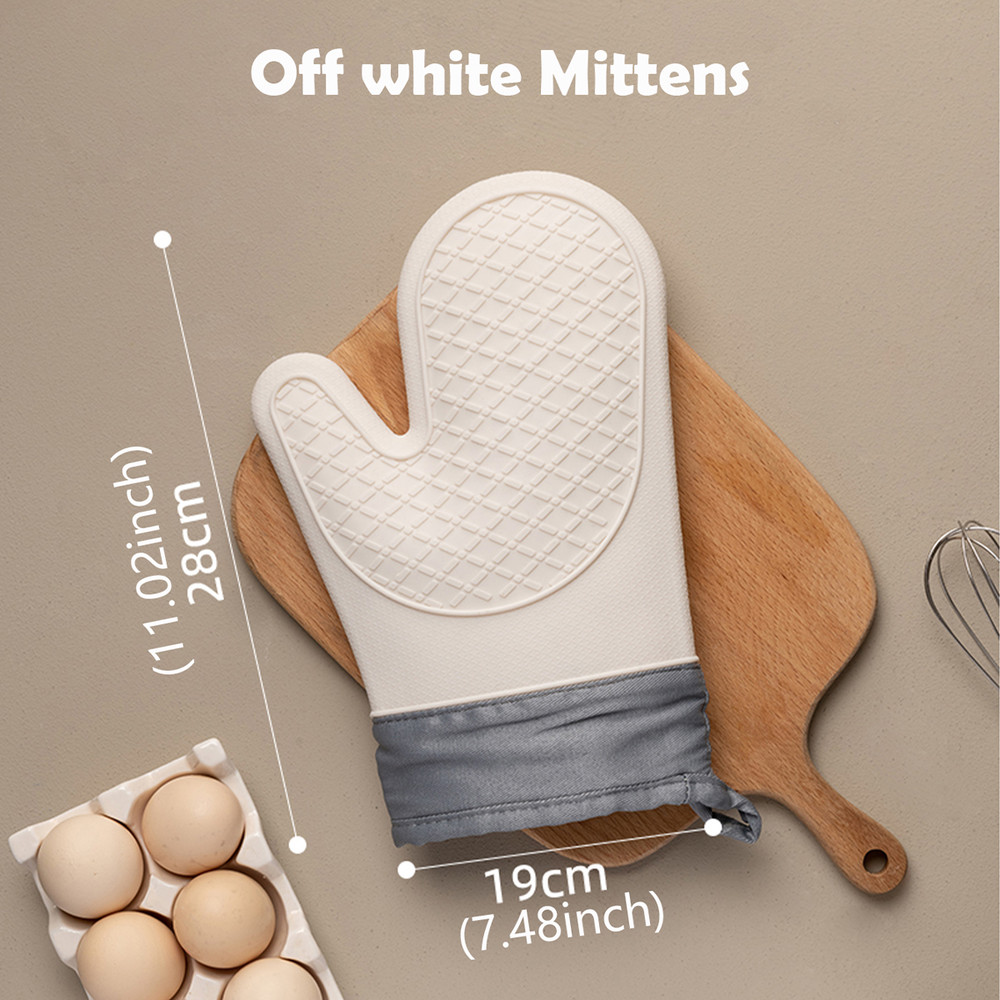 Heat Resistant Oven Baking Gloves Anti Scald, Non-Slip Silicone Kitchen Gloves for Safe Cooking