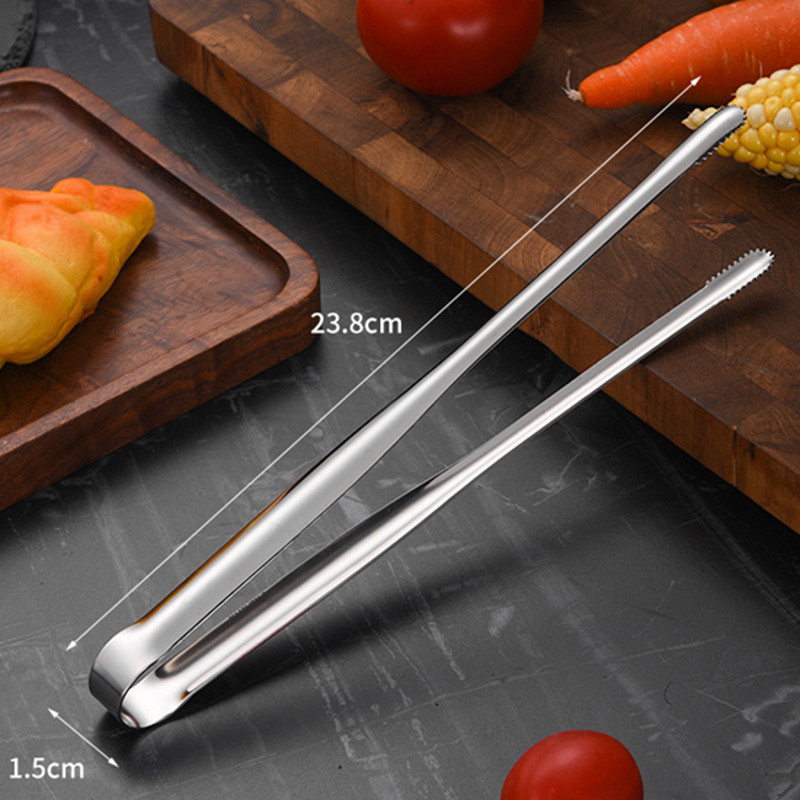 Stainless Steel Food Clip Bread Tong Heavy Duty BBQ Cooking Utensils NonSlip Kitchen Accessories