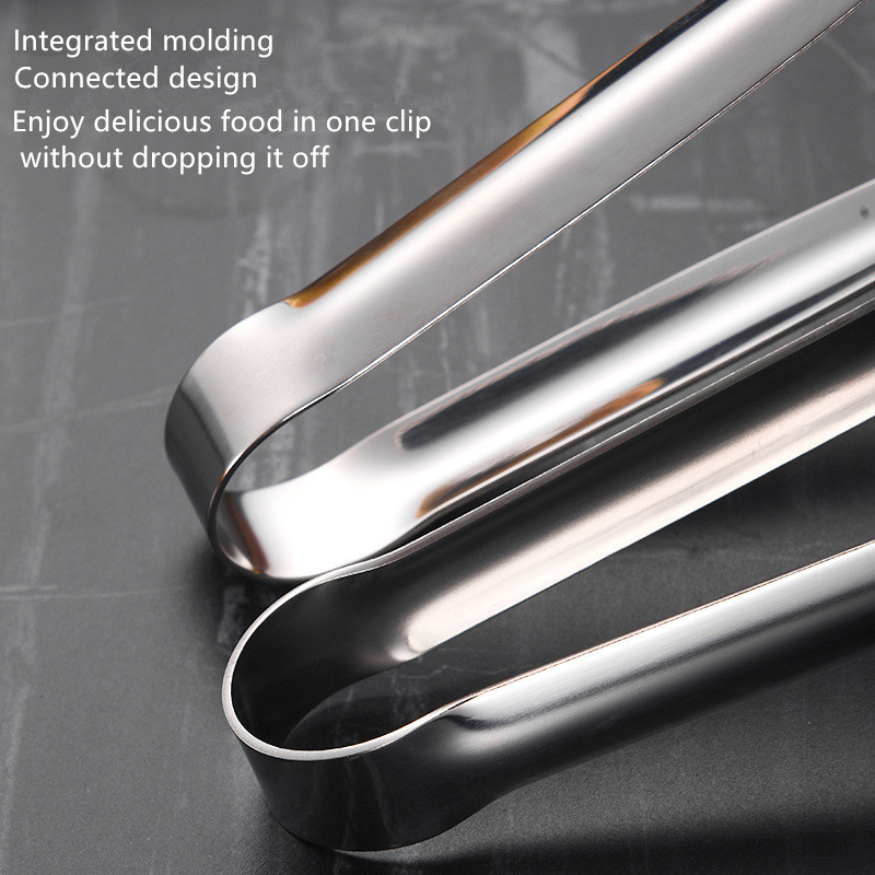 Stainless Steel Food Clip Bread Tong Heavy Duty BBQ Cooking Utensils NonSlip Kitchen Accessories