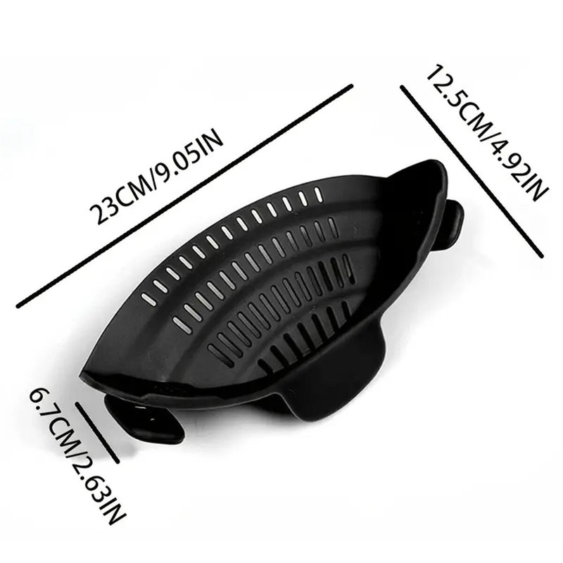 Adjustable Silicone Clip On Strainer for Pots  Pans Handheld Drainer for Noodles Pasta Veggies