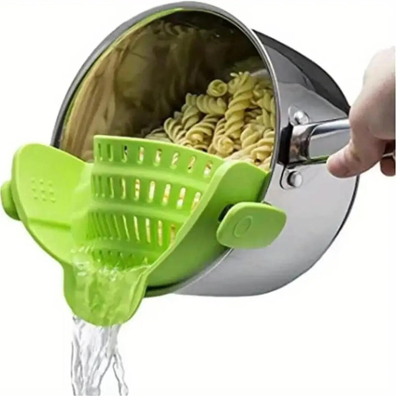 Adjustable Silicone Clip On Strainer For Pots  Pans Handheld Drainer For Noodles Pasta Veggies 10
