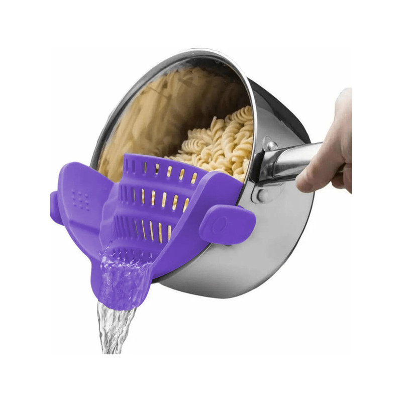 Adjustable Silicone Clip On Strainer For Pots  Pans Handheld Drainer For Noodles Pasta Veggies 12