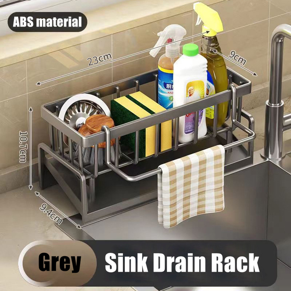 Kitchen Sink Drain Rack ABS Plastic SelfDraining Organizer For Sponge Soap  Dishcloth 6