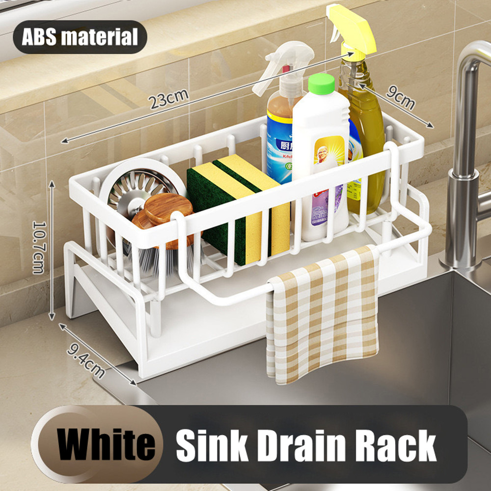 Kitchen Sink Drain Rack ABS Plastic SelfDraining Organizer For Sponge Soap  Dishcloth 7