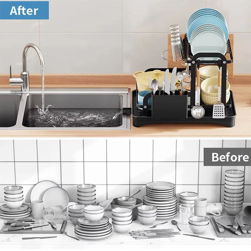 DoubleLayer Kitchen Dish Rack SpaceSaving Tableware Organizer 2