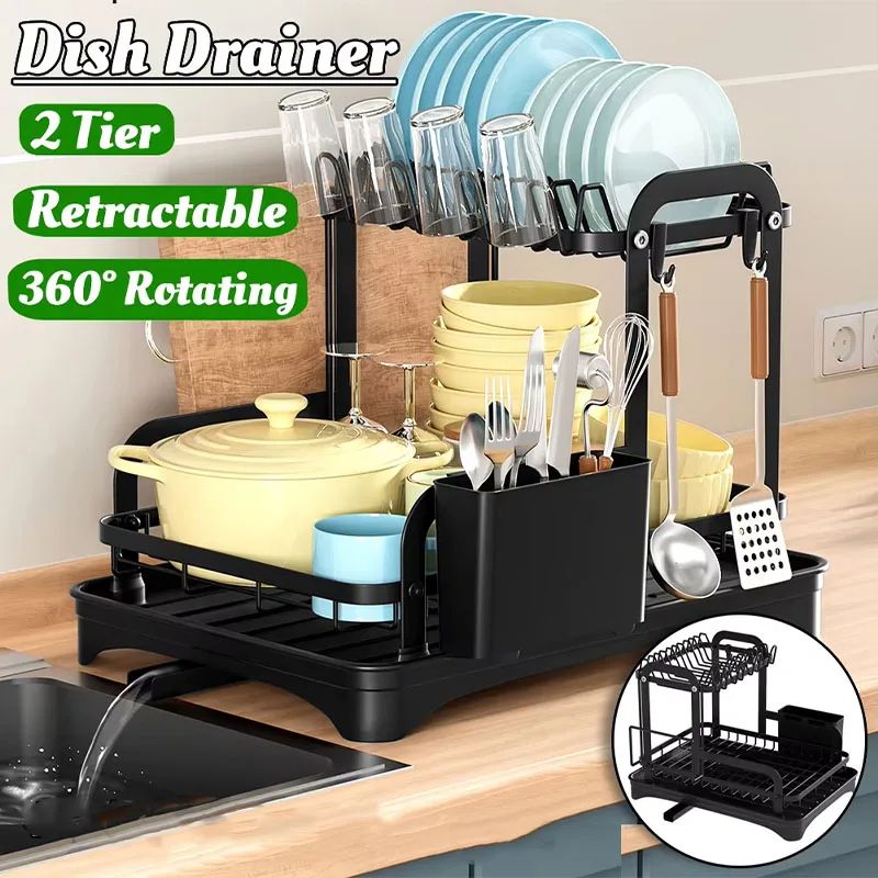 DoubleLayer Kitchen Dish Rack SpaceSaving Tableware Organizer 3