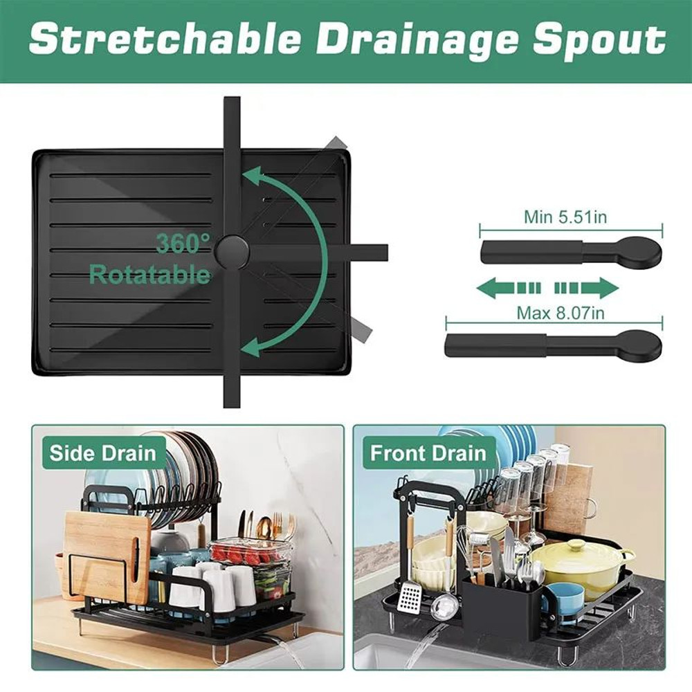 DoubleLayer Kitchen Dish Rack SpaceSaving Tableware Organizer 4