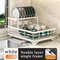 Adjustable Kitchen Plate Storage Box With Drainboard Over Sink Tableware Drying Rack Organizer 5