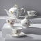 Butterfly Meadow Tea Set for 2 – Elegant White Floral Porcelain Tea Service