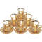Luxury Tea & Coffee Glasses Set – Swarovski Crystals and Pearl Decorated Cups with Saucers & Spoons