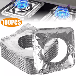 aluminum foil gas stove burner covers, square disposable heavy duty liners for cooktops
