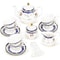 Elegant Porcelain Tea Sets For Adults Floral Tea Cups Set Of 6 With Sugar Bowl Creamer 0