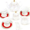 Elegant Porcelain Tea Sets For Adults Floral Tea Cups Set Of 6 With Sugar Bowl Creamer 7