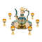 Antique-Style Coffee Pot & Tea Cup Set – Vintage Decor with Concave Tray & Eagle Beak Spout