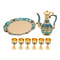 Antique-Style Coffee Pot & Tea Cup Set – Vintage Decor with Concave Tray & Eagle Beak Spout
