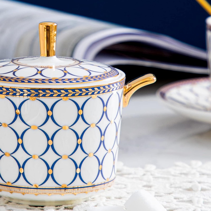 15 Pieces Porcelain Tea Service Set for 4, Bone China Coffee Tea Sets,Tea Cup Set with Teapot, Sugar Bowl, Creamer Pitcher