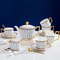 15 Pieces Porcelain Tea Service Set for 4, Bone China Coffee Tea Sets,Tea Cup Set with Teapot, Sugar Bowl, Creamer Pitcher