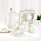 22Piece Porcelain Tea Set For 6 Luxury British Style Tea Coffee Cups With Golden Trim 7