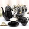 22Piece Porcelain Tea Set For 6 Luxury British Style Tea Coffee Cups With Golden Trim 9