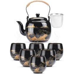 premium porcelain tea set – handcrafted ceramic teapot & cups, elegant & durable