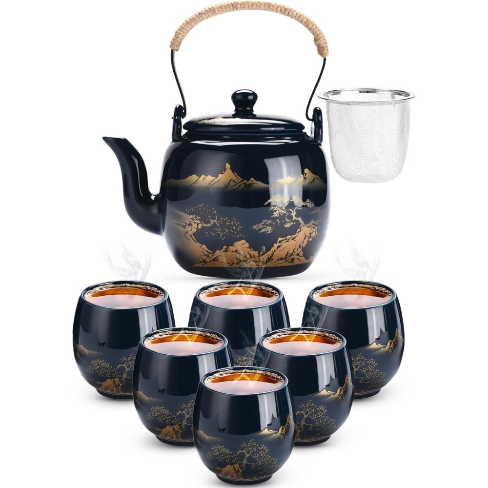 Premium Porcelain Tea Set – Handcrafted Ceramic Teapot & Cups, Elegant & Durable