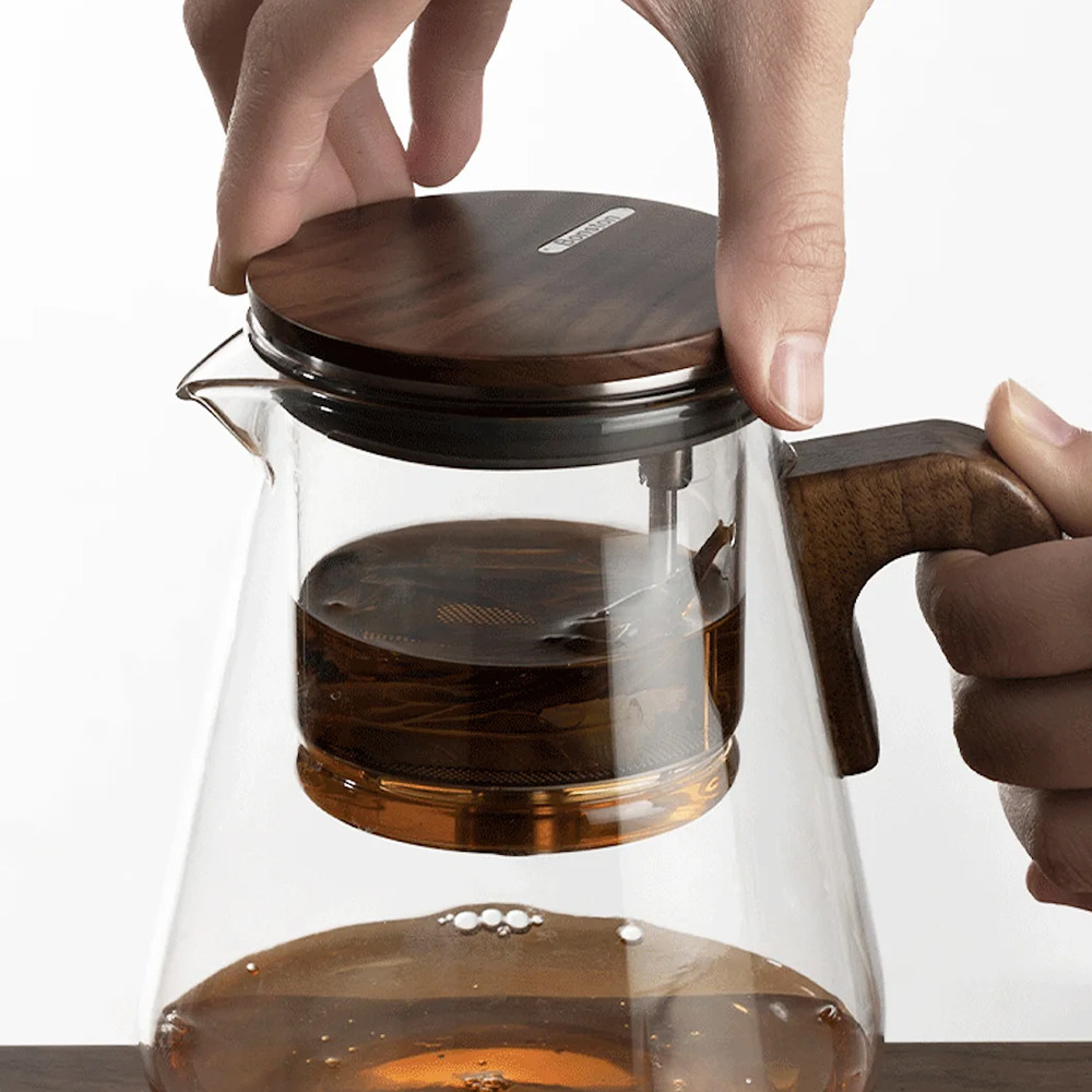 Bonston Heat-Resistant Glass Teapot with Magnetic Switch – 27oz, Durable & Stylish