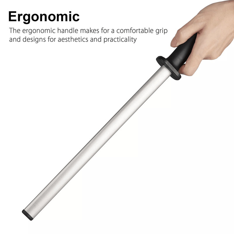 Diamond Knife Sharpener Steel Honing Rod For Kitchen Home Hunting Blades 4