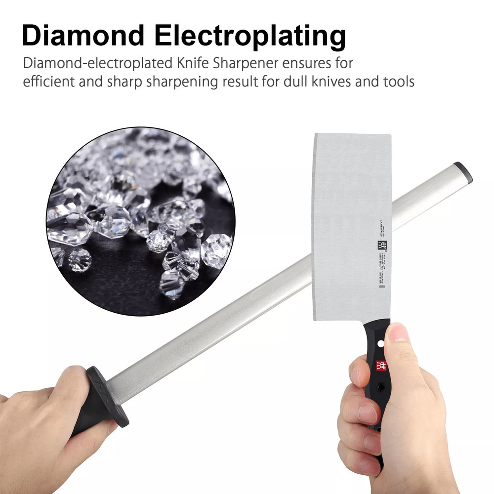 Diamond Knife Sharpener Steel Honing Rod For Kitchen Home Hunting Blades 2