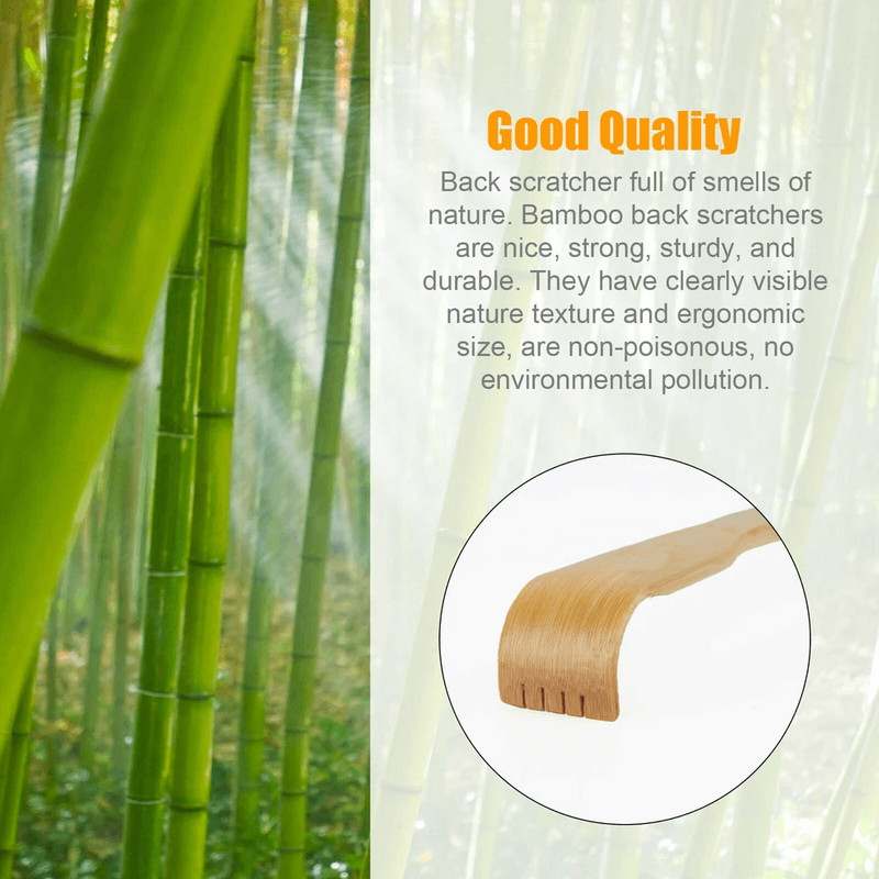 Long Reach Natural Bamboo Back Scratcher Tool Portable Itch Relief Stick With Hanging Strap Ergonom 1