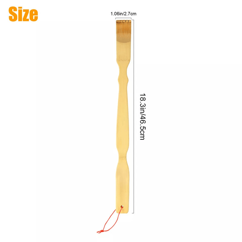 Long Reach Natural Bamboo Back Scratcher Tool Portable Itch Relief Stick With Hanging Strap Ergonom 7
