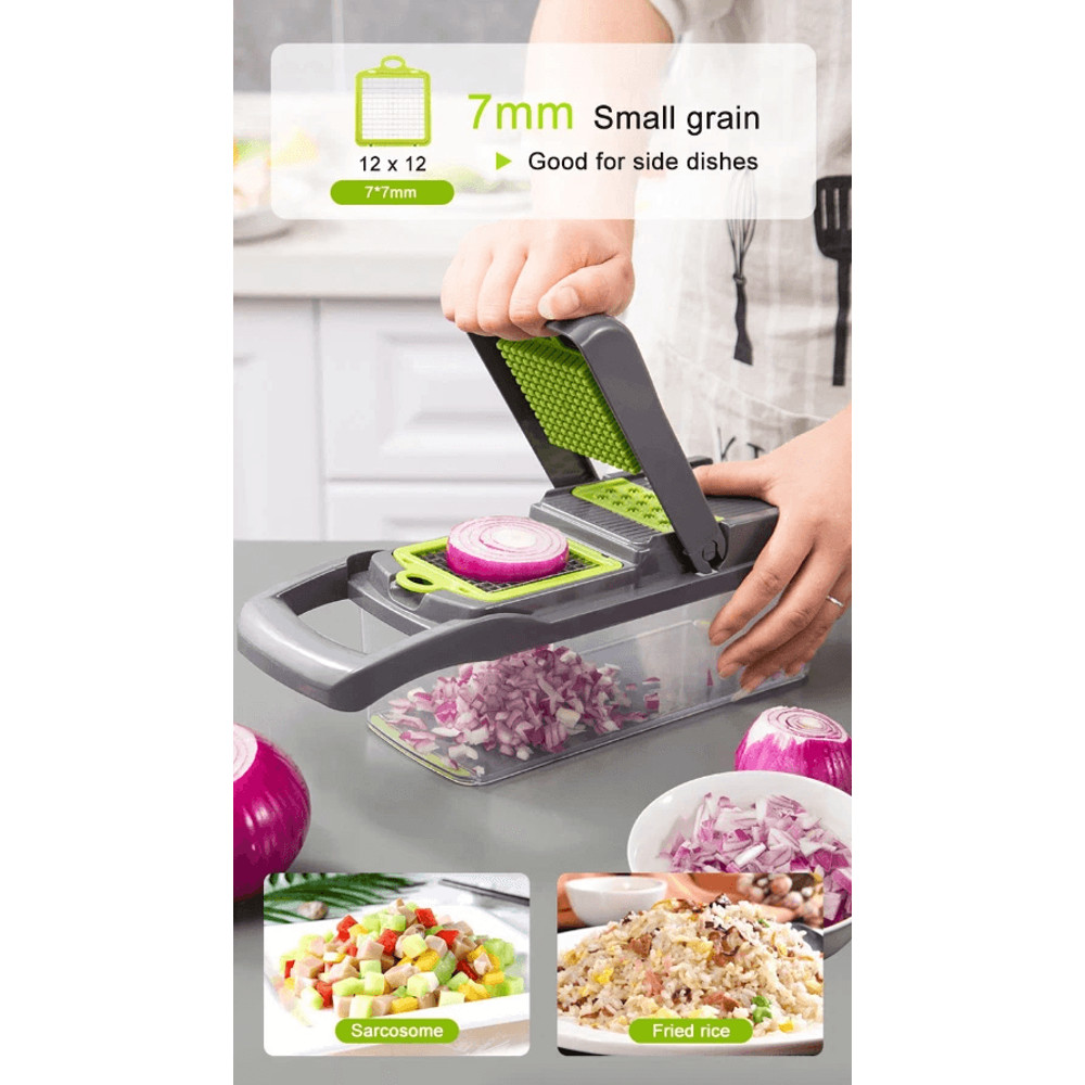 Vegetable Fruit Chopper And Cutter Onion Veggie Dicer Slicer Kitchen Set With Stainless Steel Blade 8