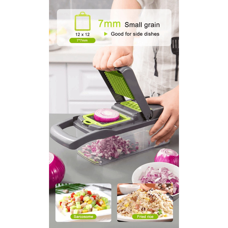 Vegetable Fruit Chopper And Cutter Onion Veggie Dicer Slicer Kitchen Set With Stainless Steel Blade 8