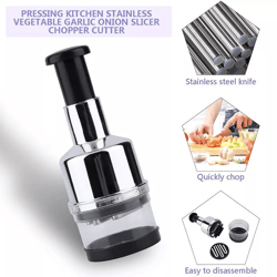 vegetable fruit salad chopper cutter, hand manual food slicer dicer for onion garlic prep