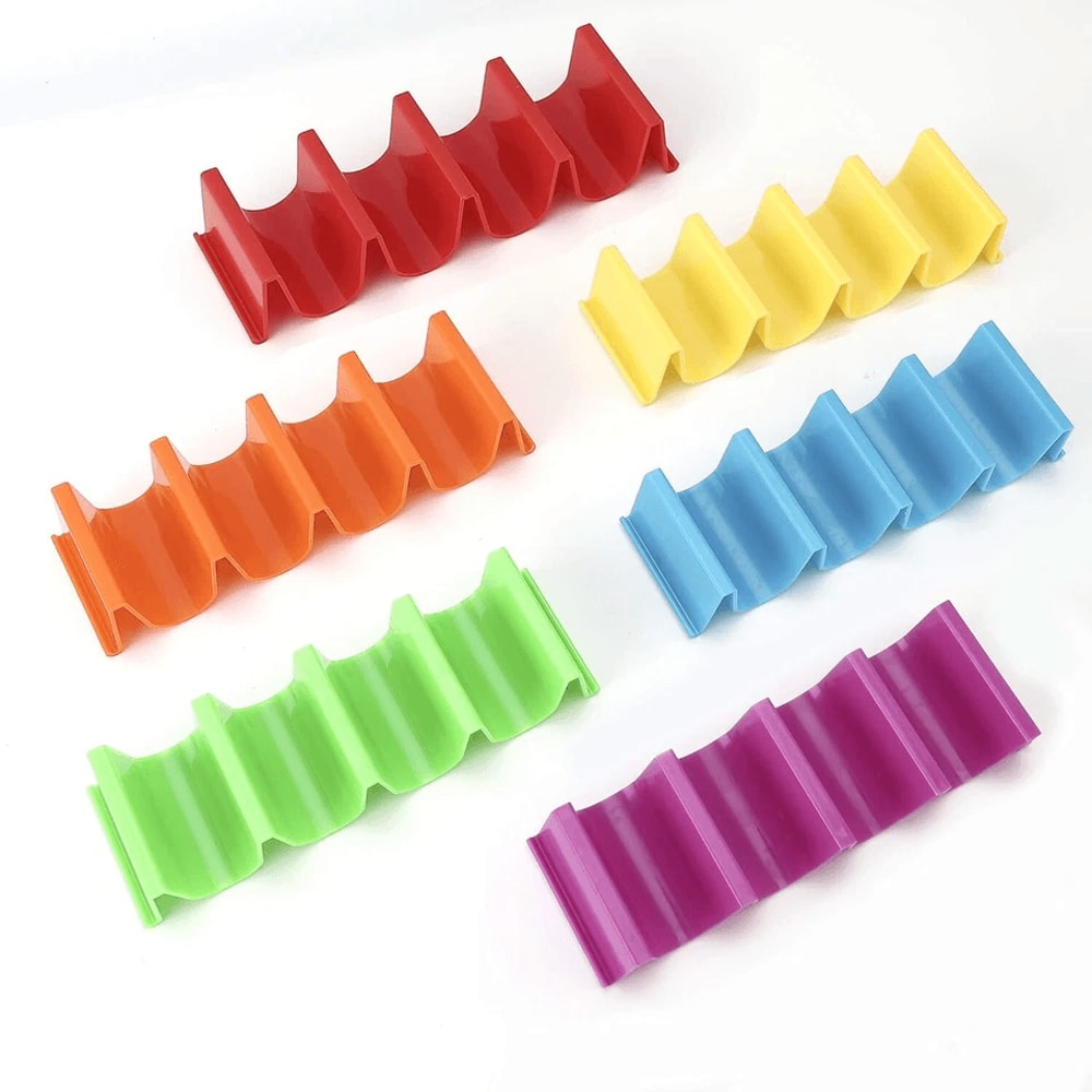 WaveShaped Taco Shell Holder Tray Holds 4 Tacos Each Durable Mexican Taco Stand Set For Parties 1