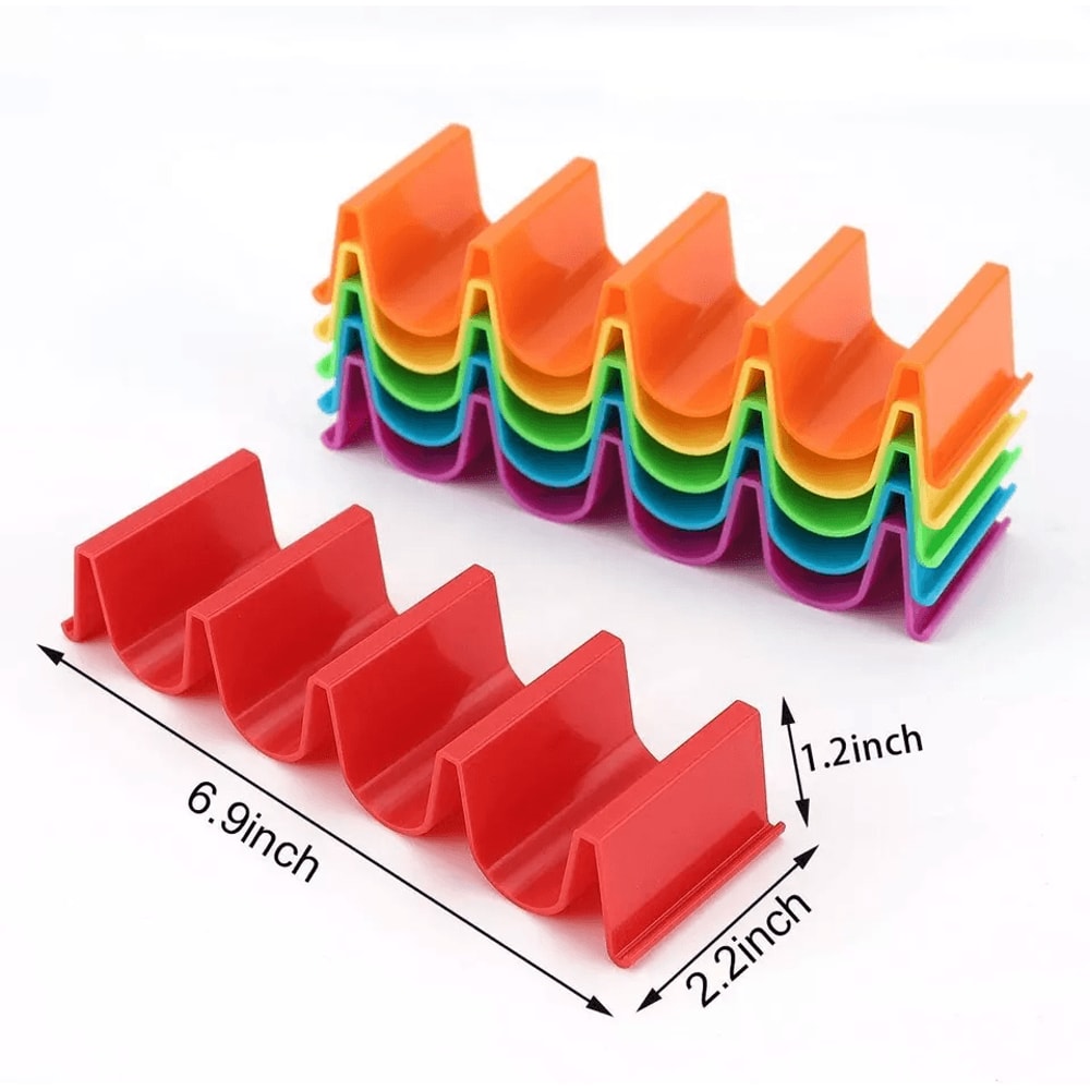 WaveShaped Taco Shell Holder Tray Holds 4 Tacos Each Durable Mexican Taco Stand Set For Parties 2