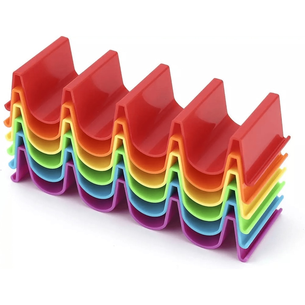 WaveShaped Taco Shell Holder Tray Holds 4 Tacos Each Durable Mexican Taco Stand Set For Parties 0