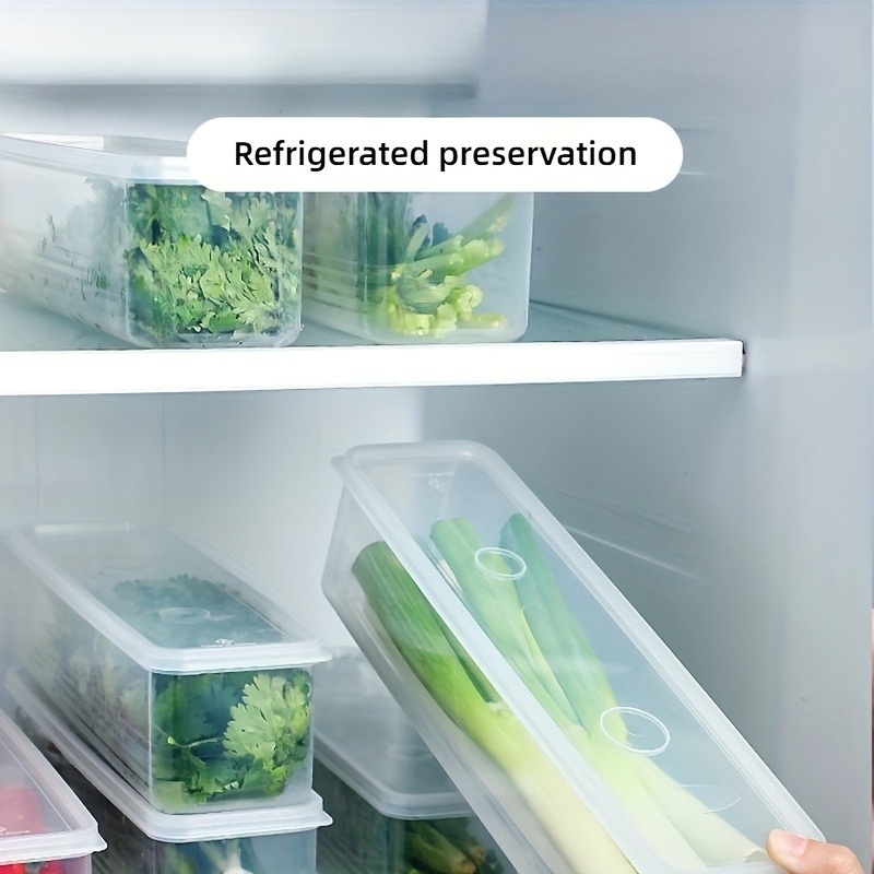 Long Rectangular Food Storage Containers (4-Pack) – Reusable Refrigerator Organizer & Kitchen Accessories