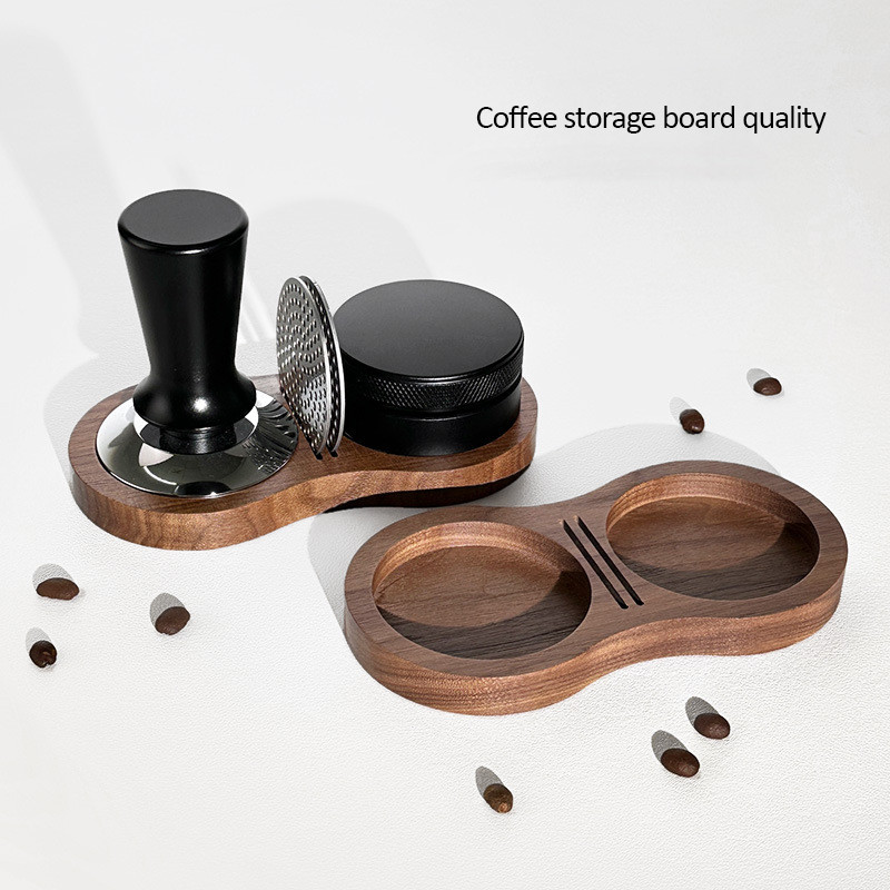 BaristaGrade Coffee Tamper Station Walnut Wooden Base For Espresso Drip Filter Tamper Storage 2