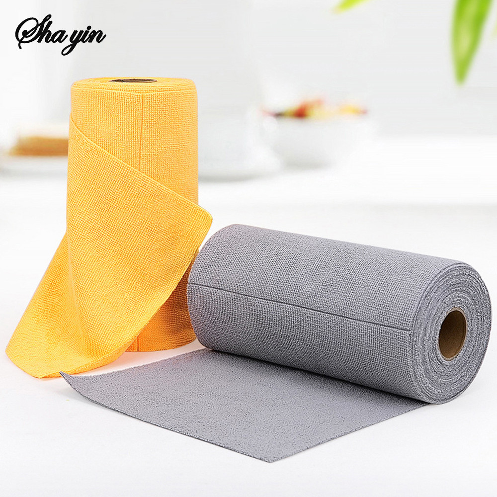 Roll With Kitchen Dishwashing Cloth, Reusable, Dry & Wet Microfiber Cloth Roll, Super Absorbent & Easy-Tear Lazy Rag