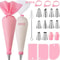 Premium Stainless Steel Nozzle Tips Set with Silicone Piping Bags, DIY Cake Decorating Kit for Beginners