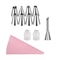 Premium Stainless Steel Nozzle Tips Set with Silicone Piping Bags, DIY Cake Decorating Kit for Beginners