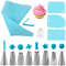 Premium Stainless Steel Nozzle Tips Set with Silicone Piping Bags, DIY Cake Decorating Kit for Beginners