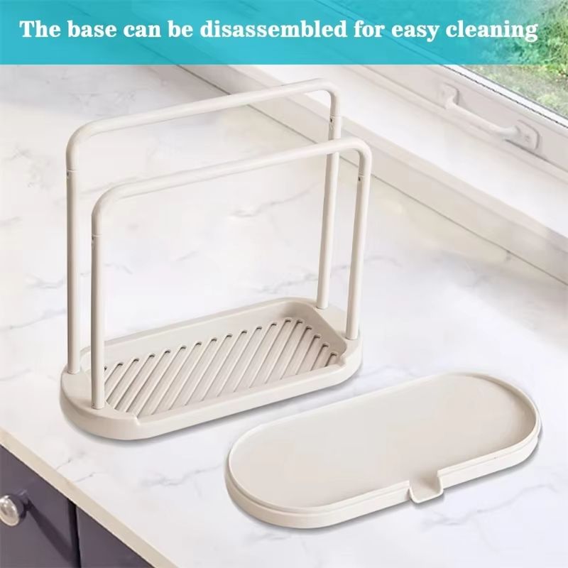 Detachable Kitchen Dishcloth Holder Rag Hanger Ventilated Sink Sponge Holder With Rotatable Design 4